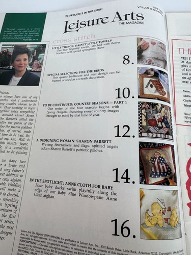 Leisure Arts Magazine June 1994 Cross Stitch Crochet Ring Bearer Pillow Wedding - Picture 2 of 18