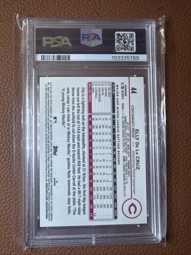 2024 Topps Chrome - Elly De La Cruz #44 (RC) PSA Mint 9 - Picture 2 of 2