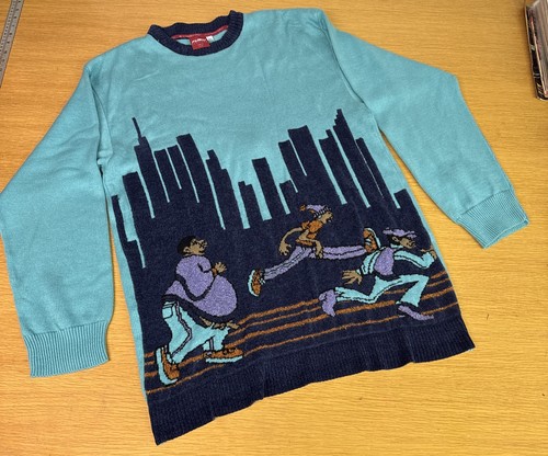 VINTAGE FUBU PLATINUM FAT ALBERT SWEATER 3XL Junkyard Gang Rare - Picture 3 of 7