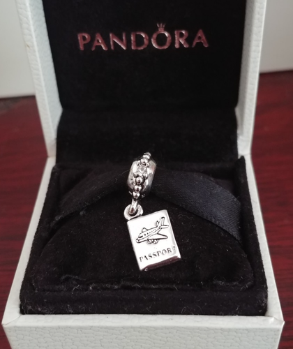Authentic Pandora Sterling CZ Passport Logo Dangle Charm Bead Pendant 4Bracelet - Picture 16 of 20