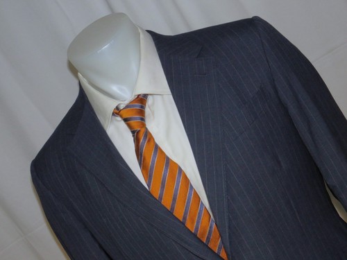Ermenegildo Zegna Su Misura 14milmil14 2021 Blue Striped Three Button Suit 42R - Picture 7 of 20