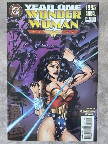 1995 Wonder Woman Annual #4 Year One VF/NM Ghepardo Cover DC Modern Age - Foto 2 di 3