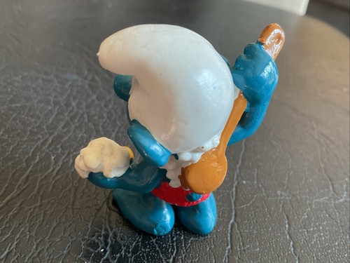 Vintage Smurf Washing back scrubbing 1980 Figure PVC Schleich RARE - Picture 3 of 4