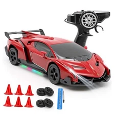  Remote Control Car 1:24 Officially Licensed Lambo veneno RC Drift Car with Red