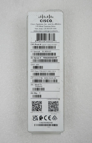 Cisco 10-3659-01 QSFP-100G-FR-W2 100G-FR 2KM SMF QSFP28 Transceiver *OPEN BOX*