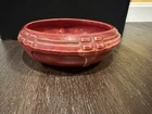 Vintage Glazed Art Pottery Bulb Bowl Vase. 6” Diameter Opening. Maroon Color