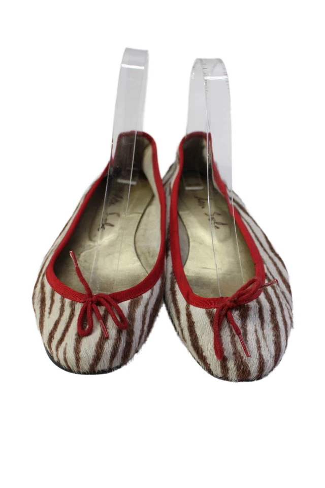 London Sole Womens Animal Print Slip-on Red Trim Flat Shoes White Size Eur 37 - Image 2 of 4