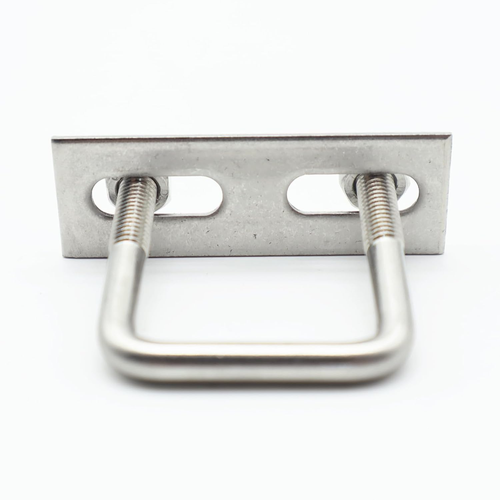 Abrazadera de perno en U cuadrada de acero inoxidable, abrazaderas de tubo cuadrado con tuerca y placa para B - Imagen 6 de 12