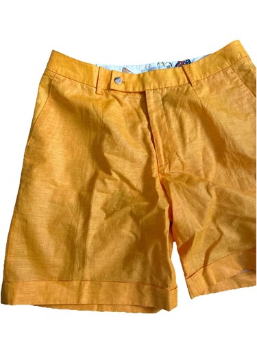 Peter Millar Womens size 8 Linen Golf Shorts $125.00 Yellow/Orange - Picture 2 of 6