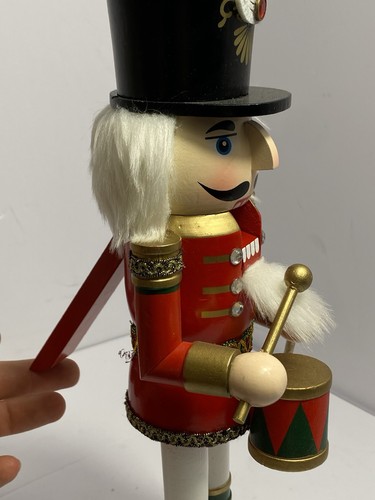 Clever Creations Red Drummer Traditional Wooden Nutcracker - Picture 7 of 7