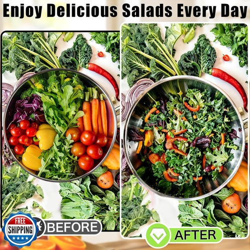 ZMCYNG Salad Chopper Bowl - Stainless Steel Salad Chopping Bowl, Salad Choppe - Picture 4 of 5