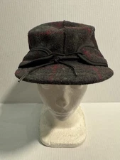 Orvis Stormy Kromer Original Winter Cap Wool Hat Partridge Plaid Size 7 1/8 USA