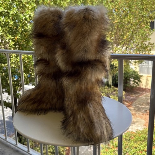 Furry Kniehohe Kunstfell Stiefel Damen Gr-7 Furie - Bild 4 von 11