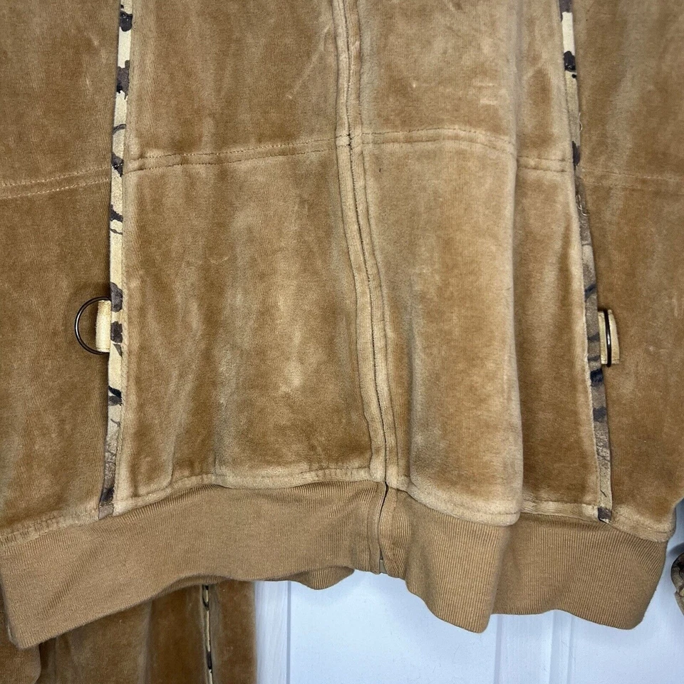 Chaqueta Chándal Onque Informal Pantalones Pequeños Medianos Terciopelo Tostado Estampado Animal Tigre Foto 4 de 4