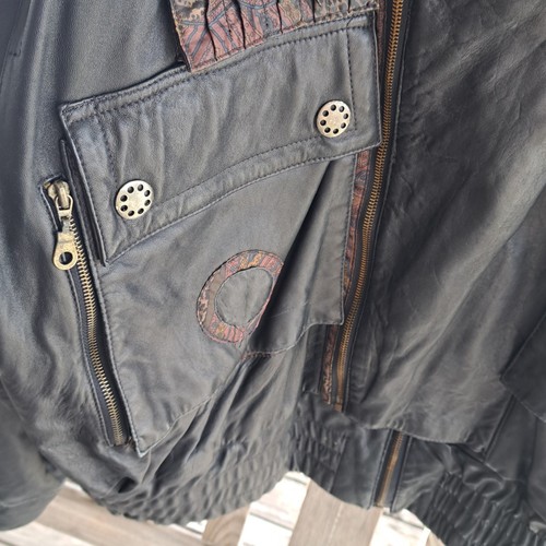 M.P. Company "Montara" Men's Size 56 Lined Lambskin Black Leather Bomber Jacket - Picture 10 of 24