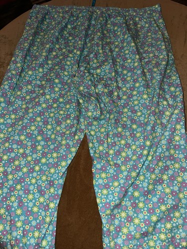 Lane Bryant Cacique Sleep Pajama Tie Pants Plus 18/20 Blue W/ Pink&Purple Floral - Bild 2 von 6