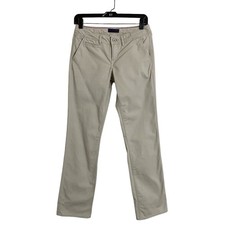 Levis Slim Straight Fit Khaki Chino Pants Girls Size 16 Adj Waist Tan Beige