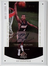 2002-03 Upper Deck SP Authentic CARON BUTLER On-Card Auto Rookie RC #/1500