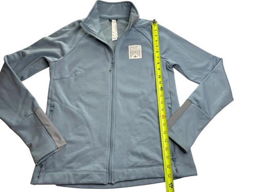 OISELLE Blue Full Zip Jacket Reflective Silver Neck and Sleeves. Size Women's L - Picture 6 of 10