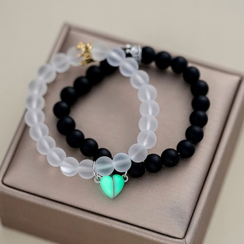2Pcs BFF Bracelets Luminous Heart Design Only When We Are Together Perfect Gift - 第 3/22 張圖片