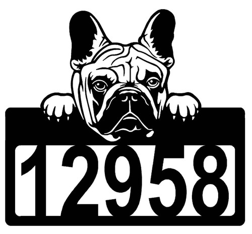 French Bulldog #1 Address Sign - Detailed Dog Design with Custom House Numbers - - Picture 6 of 9