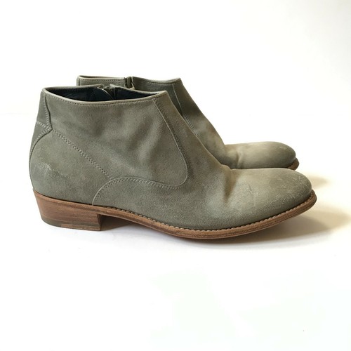 NDC Ankle Boots Booties Womens 38 Gray Suede Side Zip Tassel Handmade MINT Shoes - Picture 11 of 13
