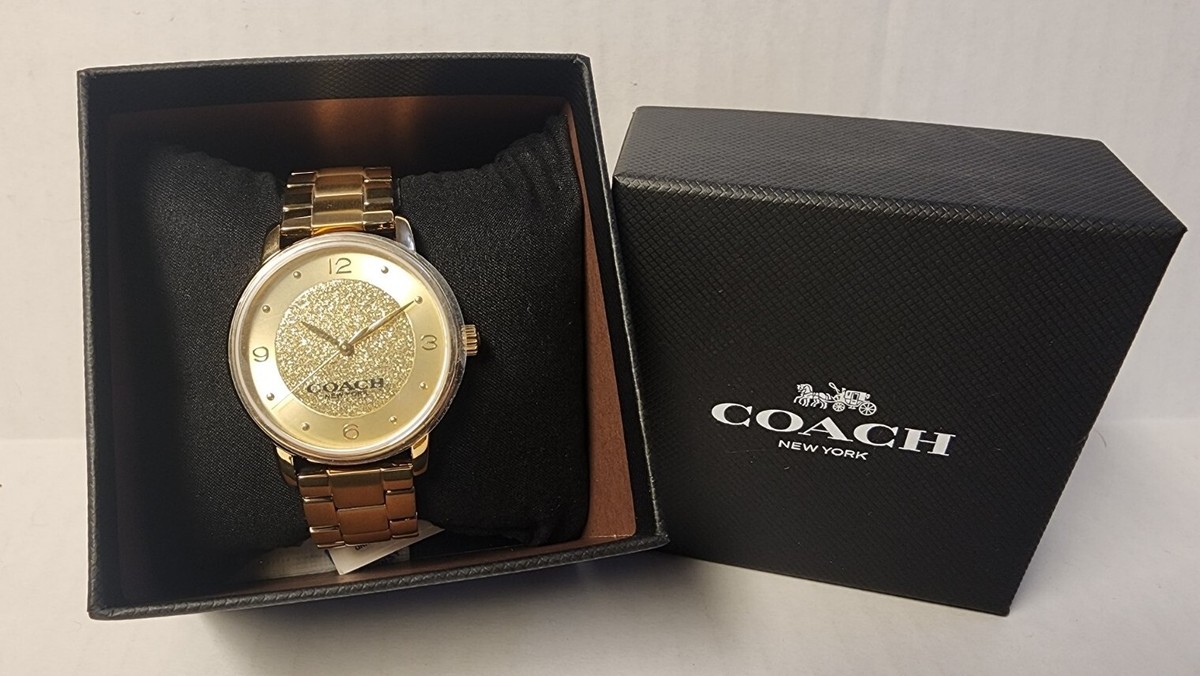 NEW COACH Womens Grand Quartz 36MM Gold-Tone Watch 14503942 NEW COACH Womens Grand Quartz 36MM Gold-Tone Watch 14503942