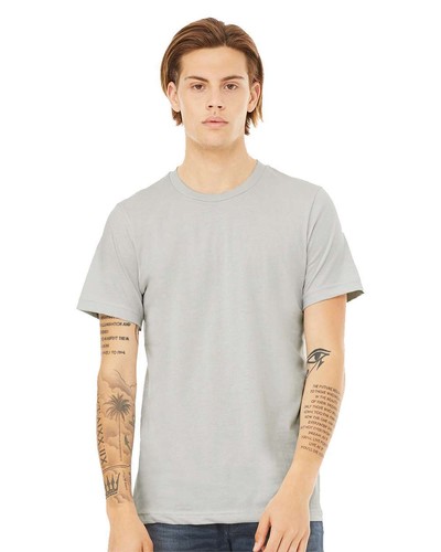 T-shirt unisex Jersey BELLA + TELA 3001-2 vestibilità al dettaglio semplice base cotone bianca - Foto 18 di 40