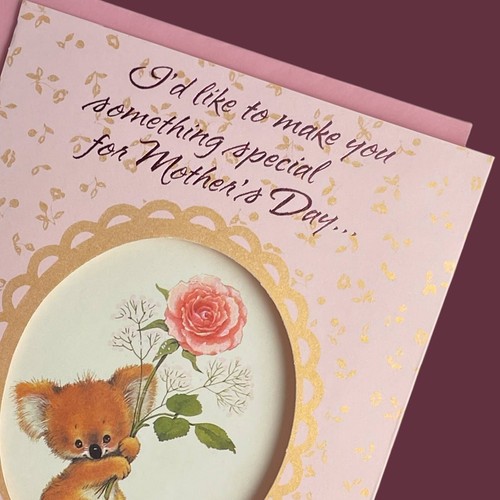 Cute Vintage MOTHER'S DAY Card Pink, Koala, by American Greetings + Envelope - Picture 2 of 8