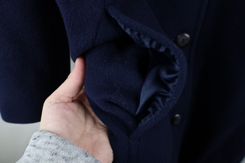 Vtg 90s Pendleton Womens 12 Distressed Heavy Wool Trench Coat Jacket Blue USA - Picture 5 of 16