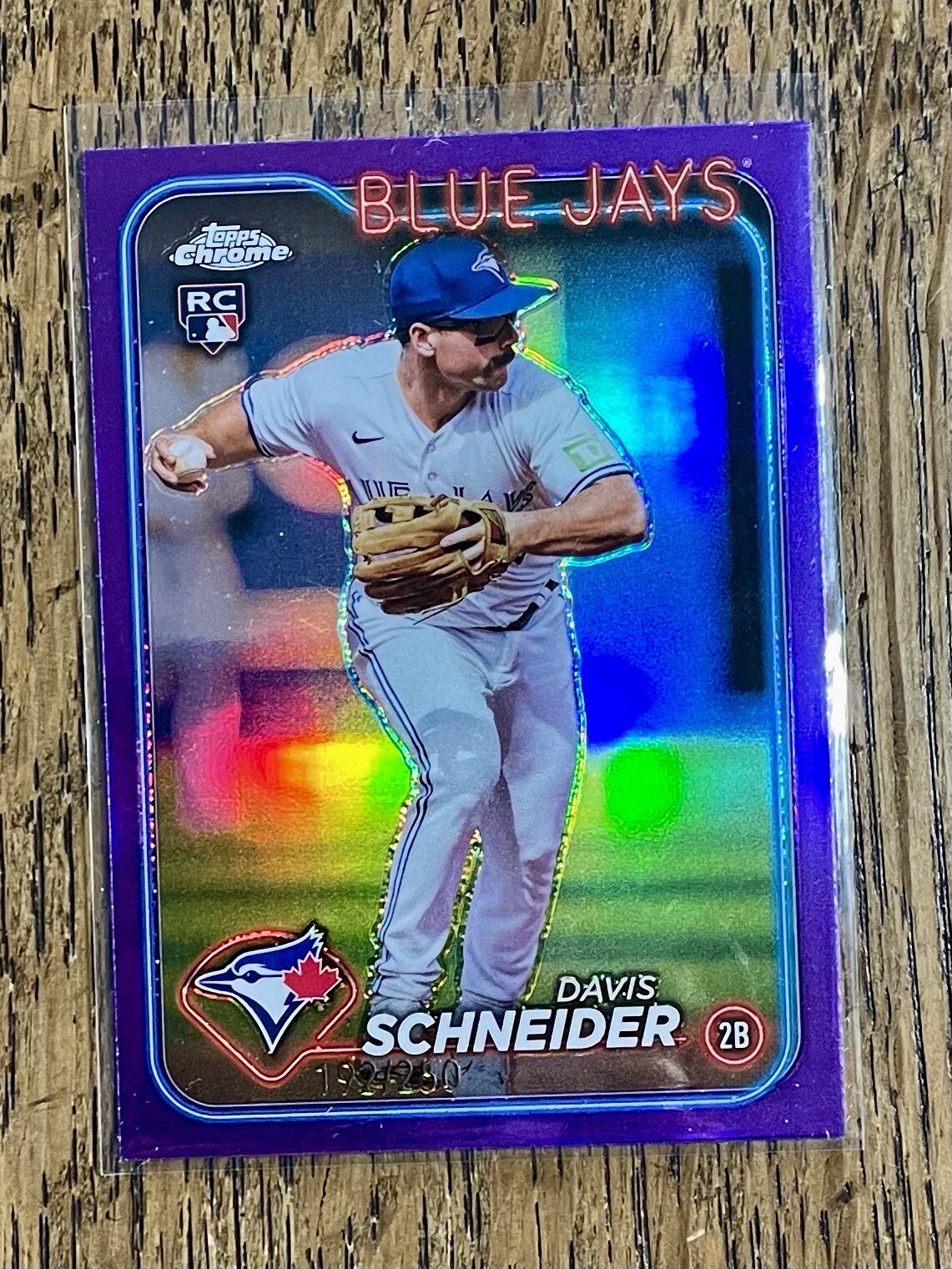 2024 Topps Chrome Davis Schneider Purple Refractor 192/250 BLUE JAYS Card# 290