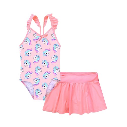 Kids Girl Swimming Suit Short Sleeves Front Zipper Beach Swimwear Bathing Suits - Picture 32 of 44