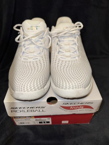 Skechers Viper Court Reload Women's 11 White Pickleball Slip Ins Arch Fit - Picture 1 of 11