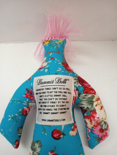 Dammit Doll, 12" Plush, Floral Print Stress Reliever - Picture 4 of 5