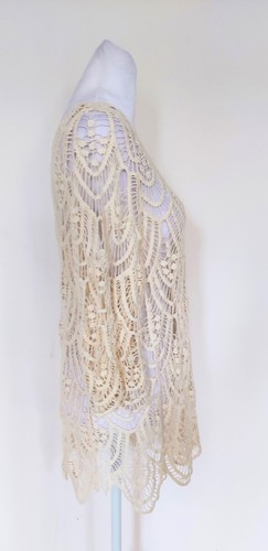 India Boutique Crochet Beige Top One Size - Afbeelding 4 van 7