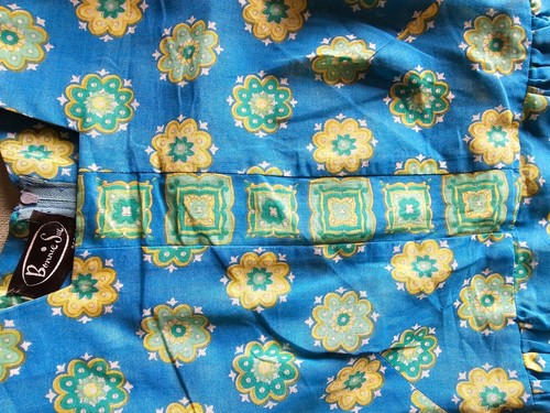 RARE! Vintage 1950s Bonnie Sue Model Womens Dress - Linen, Blue, Pattern, Zipper - Picture 8 of 24