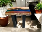 Handmade Epoxy Dining Table Live Edge Acacia Wood Luxury Hallway Furniture Decor