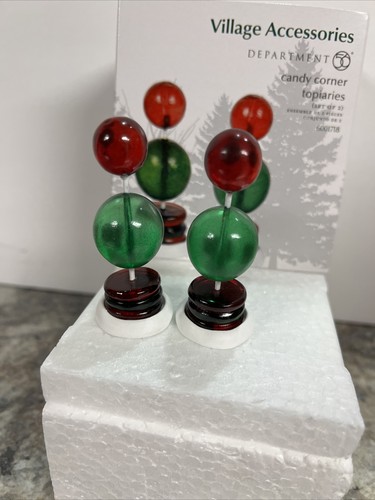 NEW Dept 56 Christmas Village “CANDY CORNER TOPIARIES” Accessory RETIRED Gumdrop - Picture 6 of 7