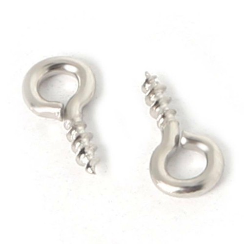 200pcs 4x9mm Gold/Silver/Bronze Metal Hole Eyelets Screw Bails Top Pins Hooks - Picture 9 of 10