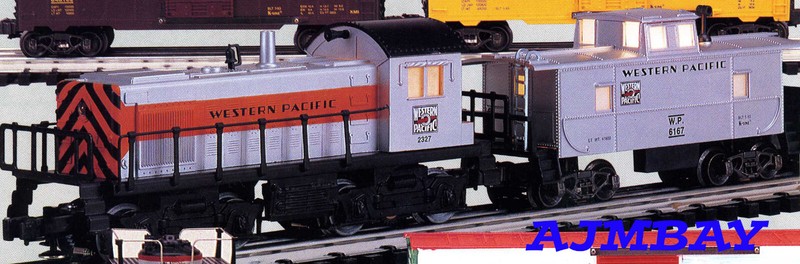 K-LINE 1993HB WESTERN PACIFIC  S-2 ENGINE, CABOOSE & 10 MIXED FREIGHT CARS NEW