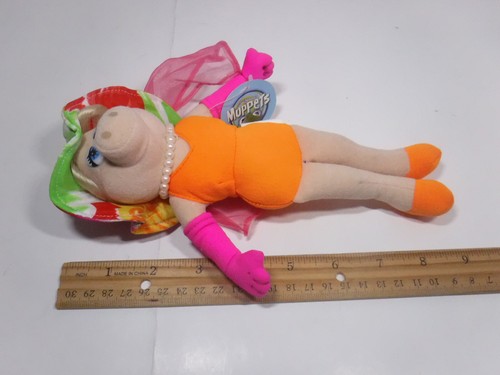 Miss Piggy Nanco Muppet Plush Floral Hat Pink Scarf Pearls Henson Toy 8 - 9" - Picture 2 of 5