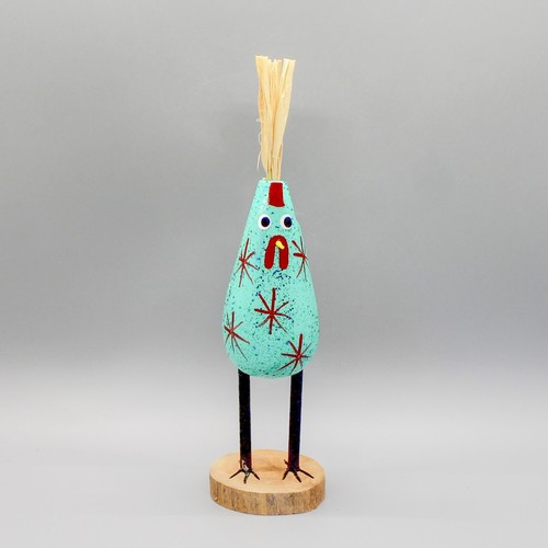NAVAJO FOLK ART-SPARKLY TURQUOISE CHICKEN by CHANDLER & TAPHINA BEGAYE - Picture 1 of 5