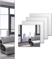 MCLEULLA Full Length Acrylic Mirrors Stickers for Walls, 4Pcs Self Adhesive Safe