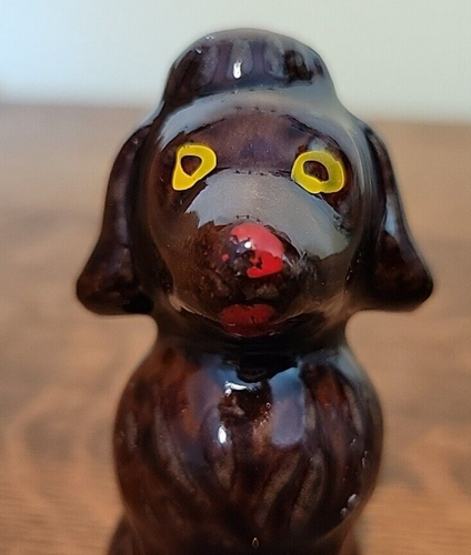 Statuina cane barboncino marrone vintage Redware - Foto 7 di 9