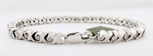 GENUINE 0.33 Cts DIAMOND TENNIS BRACELET .925 Sterling Silver - NEW WITH TAG - Picture 4 of 4