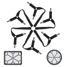 6-Side Bed Sheet Fastener Holder Strap Fitted Sheet Suspenders Grippers