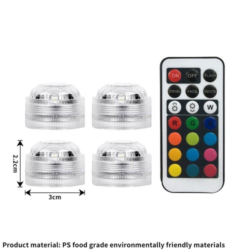 Fish Tank LED Light SubmersibAT Aqua Small Ball Underwater Remote Control Candle - Picture 4 of 14