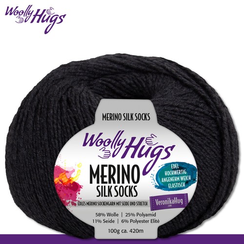 Woolly Hugs 100 g Merino Silk Socks Sockenwolle Sockengarn Strümpfe 15 Farben - Bild 30 von 31