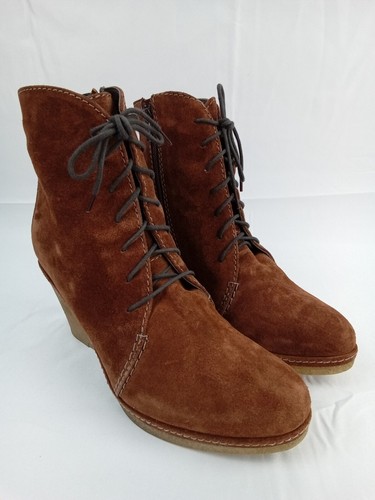 Laura Ashley Women's Boots Size 6 Cinnamon Wedge Heel Lace Up RRP £85 BNWT F2 - Picture 2 of 10