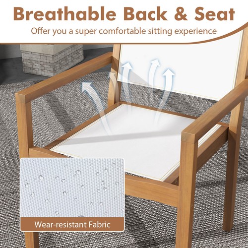 Stackable Dining Chair Set of 4 w/Wear-resistant Fabric & Breathable Backrest - Picture 6 of 9